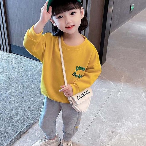 몽실이 컬러맨투맨 상하복 봄 가을 외출복 긴팔 유아 아동