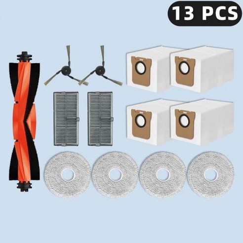 물걸래청소기 파워스윙 흡입력 교체 부품 호환 Mijia Omni M40 D110 메인 사이드 브러시 헤파 필터 걸레 천 먼지 봉투 액세서리, Set P