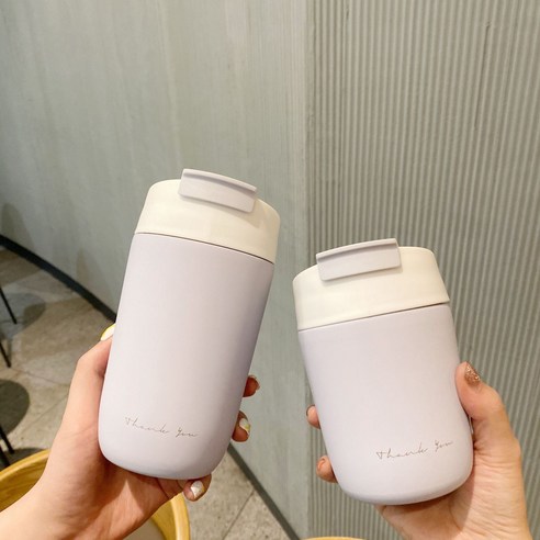 빨대 컵 보온 컵 귀여운 빨대 컵, purple