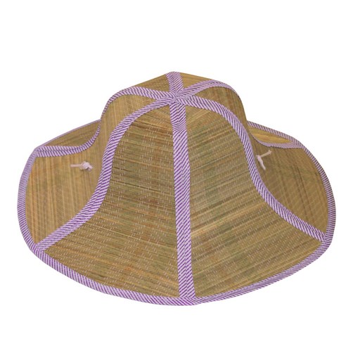 접는 휴대용 모자 (왕골 접이식 베트남 모자 소형) 햇빛 차단 밀짚 왕골 고깔 삿갓 캡 모자