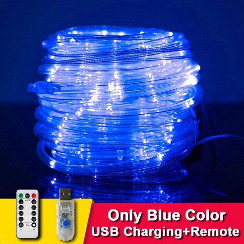 LED 태양열 정원 장식 램프 5M/10M/20M/30M/50M 방수 화환 조명 야채 정원 가구, 22m 200LEDs_Blue USB