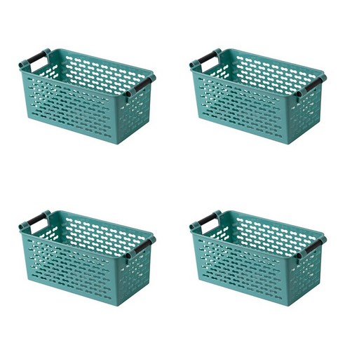4pcs 휴대용 데스크탑 스토리지 바구니 스낵 화장품 스토리지 크리 에이 티브 홈 주방 양념 병 저장 바구니 (녹색), 하나, 보여진 바와 같이