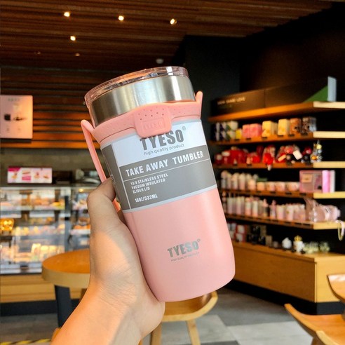 ZZJJC 아이디어 보온병 아이디어 텀블러 아웃도어 보온병, 550-710ml, 550ml 핑크
