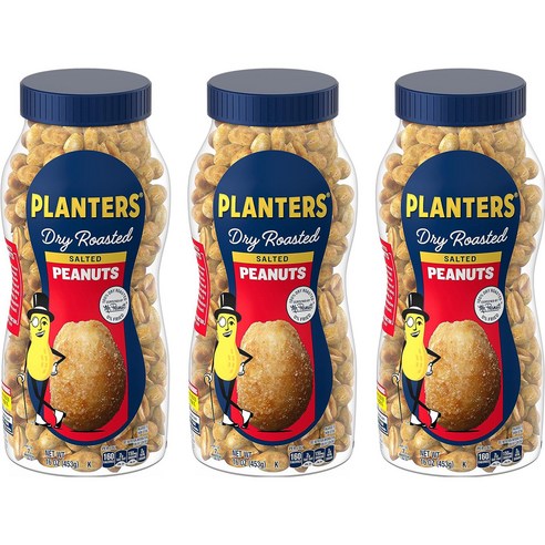 플랜터스 드라이 로스티드 피넛 솔티드, 453g, 3개