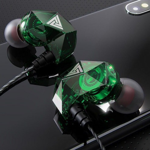 DFMEI -ear 헤드폰에서의 이중 -움직임 Vivo Huawei Oppo 일반 게임 K 노래 라인 제어 헤비베이스 스포츠 헤드셋 케이블, K7 【다이아몬드 그린】