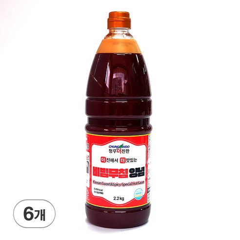 청우 더진한 비빔무침양념 비빔양념장 업소용 소스 2.2kg, 2.2kg, 6개