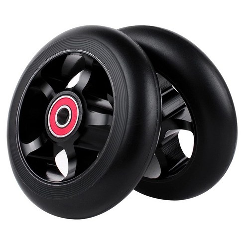 Xzante 2 개 100Mm 스쿠터 교체 휠 베어링 알루미늄 내마모성 PU 부품 액세서리 블랙, black_3