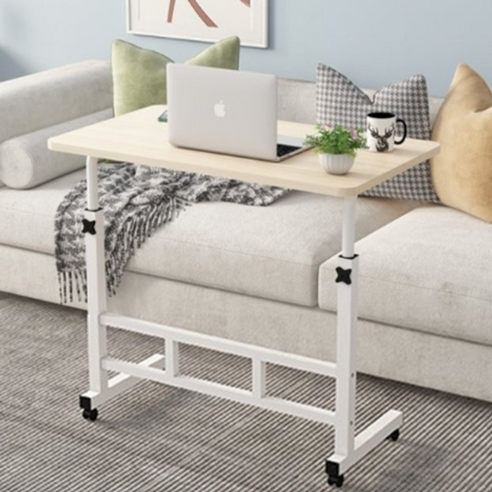 혼자 있는 집에서도 편안하게 일상을 누릴 수 있는 오브민 높이조절 사이드 쇼파 침대 이동식 노트북 테이블