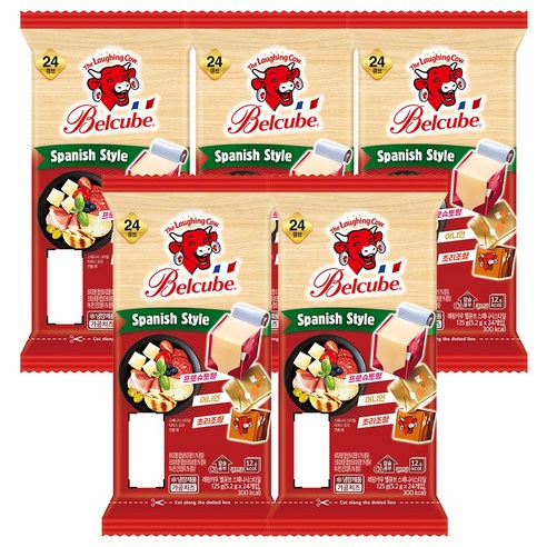 래핑카우 벨큐브 24큐브 125g 스패니시 5개, 125g, 5개