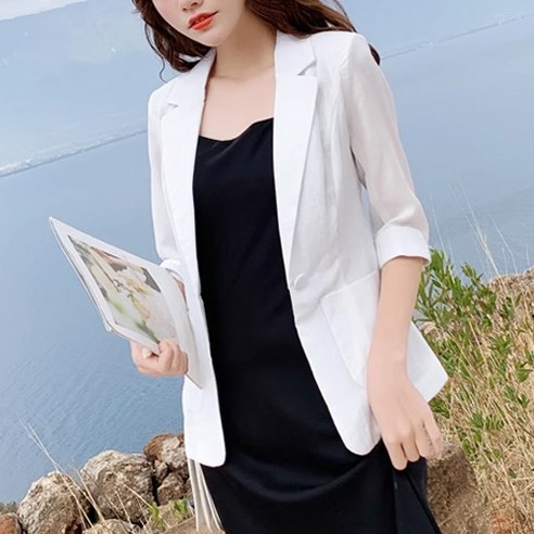 메이스 여성 여름 린넨 혼방 자켓 레이스자켓 메이스 여성 여름 린넨 혼방 자켓 레이스자켓
