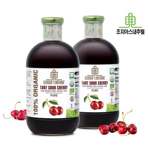 조지아스내추럴 유기농 NFC 타트체리주스, 2병, 1000ml
