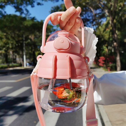 【휴대용 물병】여성 물 컵 슈퍼 대용량 공간 큰 배꼽 컵 짚 높은 외관 및 고온 저항 물병 컵, 색깔9