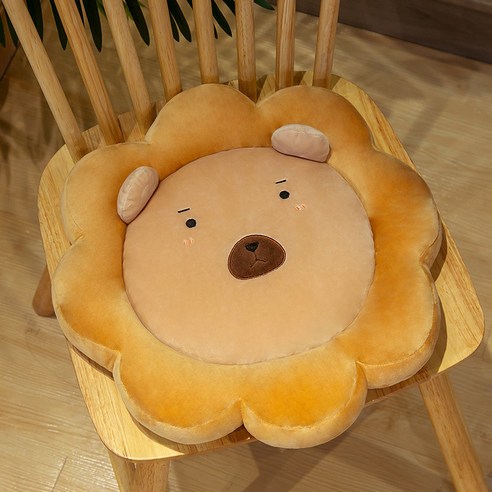 Fliukee 귀여운 꽃 캐릭터 방석, 40Cm, 브라운 베어