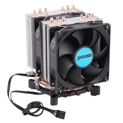 Xzante WISENOVO T90 4PIN PWM CPU 라디에이터 6 히트 파이프 트윈 타워 램프 없음 인텔/AMD(듀얼 팬)용 컴퓨터