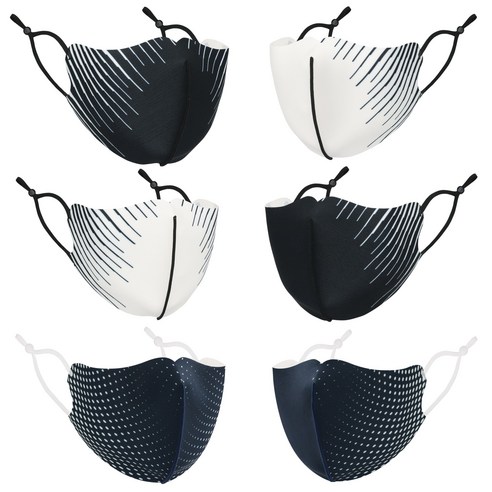 6pcs 1set 숨쉬기 편한 새부리형 스포츠 디자인 귀끈 조절 패션마스크