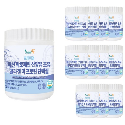 네추럴핏 프리미엄 류신 락토페린 산양유 초유 콜라겐 마 프로틴 단백질 210g, 12개