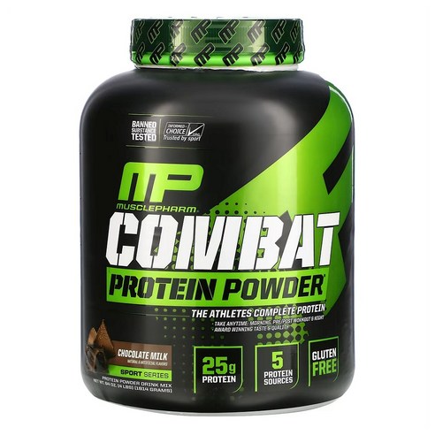 MusclePharm 머슬팜 컴뱃 프로틴 파우더 초콜릿밀크 4LB 1814g, 1개, 기본