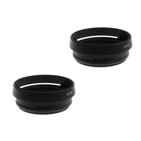 Fuji Finepix X100 카메라 용 2 피스 필터 어댑터 렌즈 후드 AR-X100, 설명, 블랙, 설명