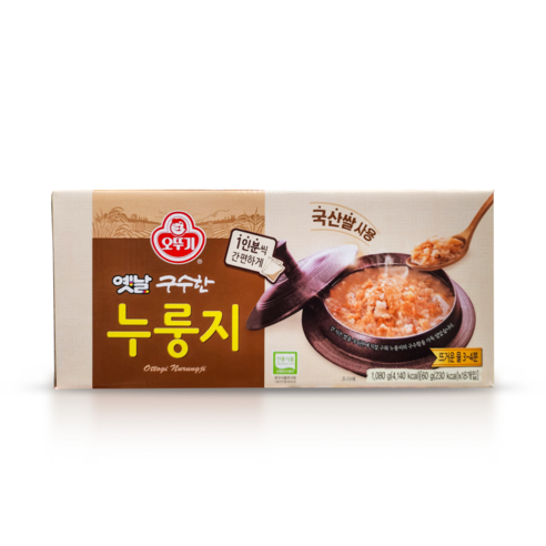 오뚜기 옛날 구수한 누룽지 60g x 18개 국산 누룽지탕, 1.08kg, 1개