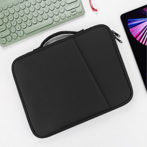 아페이온 손잡이 아이패드 파우치 태블릿 갤럭시탭 가방, 13인치, 블랙