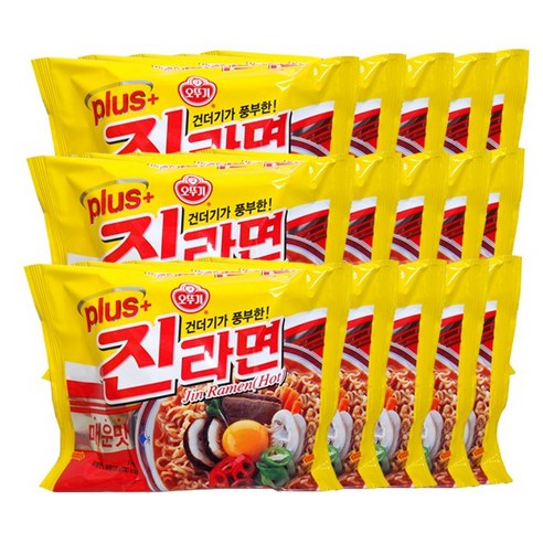 오뚜기 진라면 플러스 매운맛 120g x 15개