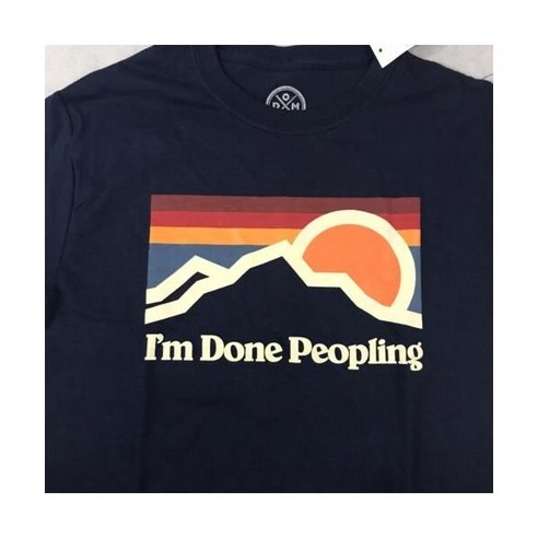 [관부가세포함] DOM 그래픽 티셔츠 남성용 스몰 I'm DOne Peopling Sun Set Ride Mountain 레트