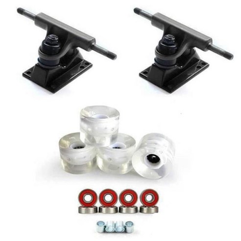 스케이트 보드 브래킷 7.25 인치 스케이트 보드 트럭 70x51mm PU 스케이트 보드 보드 휠 브리지와 베어링 어린이 성인, 하나, 보여진 바와 같이