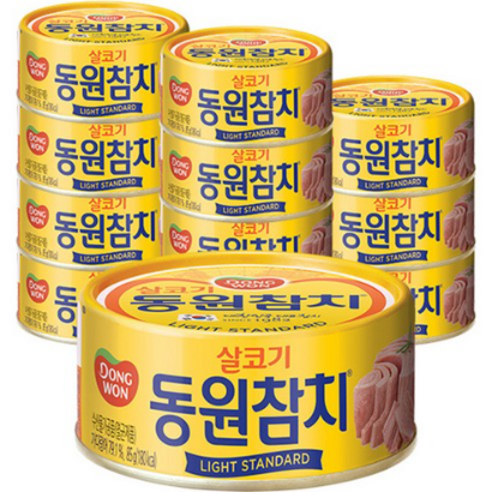 동원 라이트 스탠다드 참치, 85g, 108개