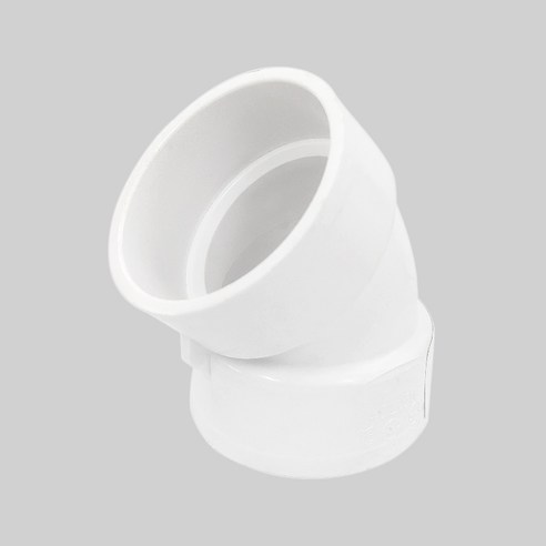 PVC 45도 엘보 100mm 125mm 150mm VG2 파이프 플라스틱 배관 부속 이음관, 1개