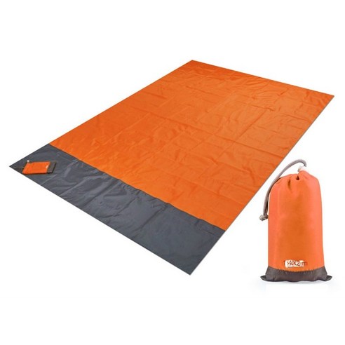 두툼한 모래사장 샌드매트 돛자리 비치 담요 sandproof 비치 매트 비치 시트 말뚝이있는 방수 모래 매트 피크닉 캠핑을위한 경량 매트 그늘막 계곡 피크닉 돗자리, Orange, 140X200cm