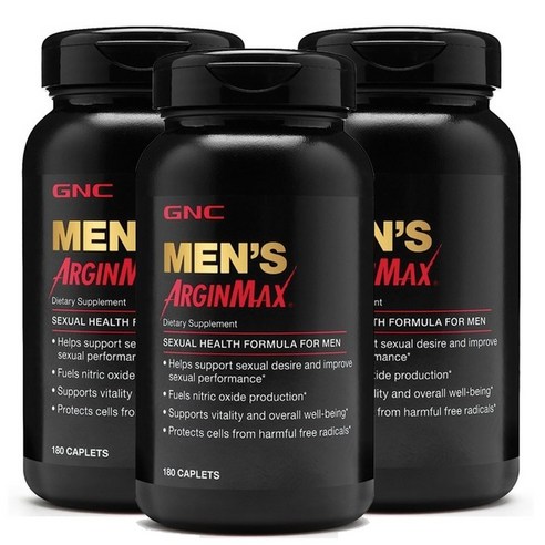 GNC MEN ArginMax 180 Caplets 남성 아르긴맥스 180정 3병, 3개