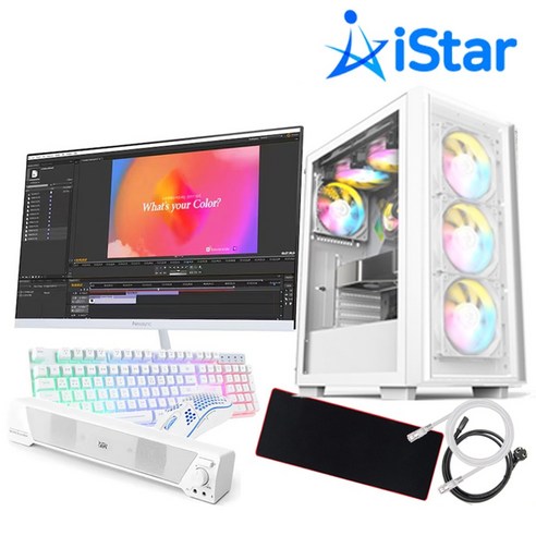 게임용 컴퓨터 풀세트 화이트 감성 롤 발로란트 게이밍 조립PC, 11-1)24인치/9400/1060/8G 세트, WIN10 Home, 250GB, 8GB