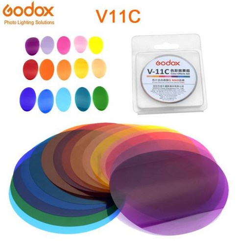 Godox AK-R16 마그네틱 마운트 디퓨저 플레이트 V-11C V-11T 색상 효과 젤 세트 Godox V1 시리즈 플래시 라, Godox V11C