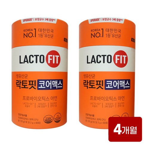 락토핏 종근당건강 생유산균 코어맥스, 60포, 2개