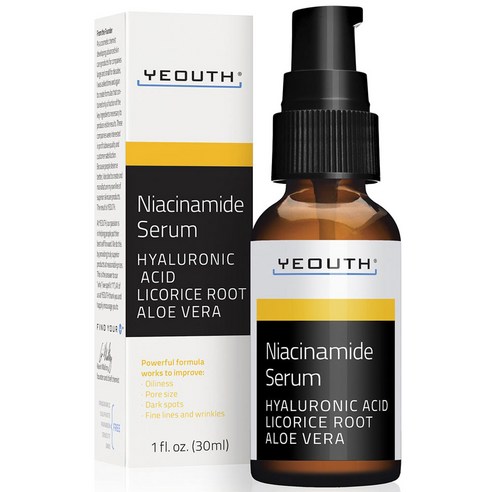 YEOUTH 나이아신아마이드 세럼 히알루로닉 애시드 리코리스 루트 알로에 베라, 1개, 30ml