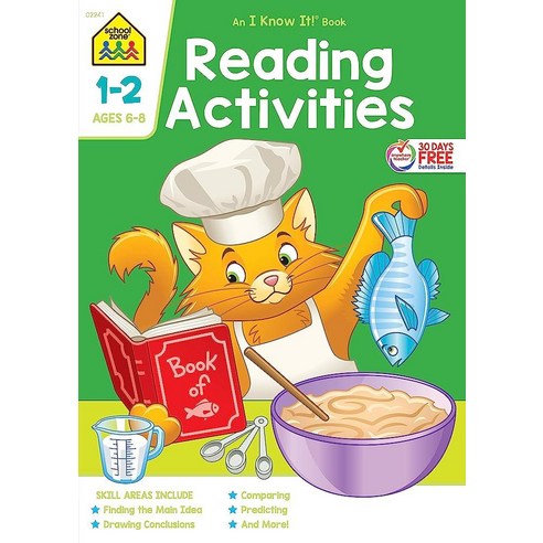 School Zone Reading Activities Workbook 64 Pages Ages 6 to 8 1st Grade 2nd Grade Comprehension