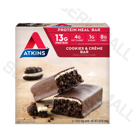 정품 2EA 앳킨스 쿠키 앤 CREAM 바 간식 5개입 재고 00개, 250g, 2개