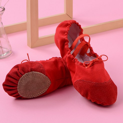 요가 신발 발레 신발 성화 고양이 발톱 신발 소프트 베이스 댄스 신발 성인 연습 댄스 신발, 45, 빨강