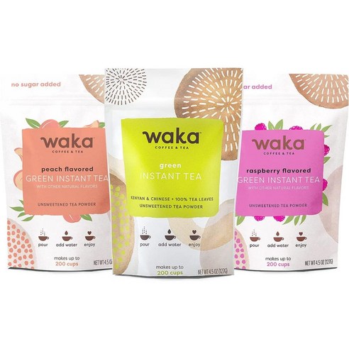 Waka Coffee & Tea Tea Variety pack 와카커피앤티 인스턴트 티 그린 피치 라즈베리 3팩