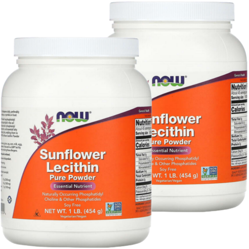 나우푸드 해바라기 레시틴 분말 454g 90회분 인지질, 콜린 Sunflower Lecithin