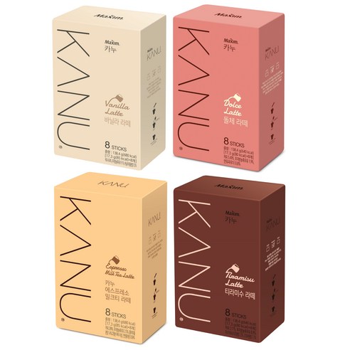 카누 라떼 4종 세트 (32T 돌체 바닐라 티라미수 밀크티 각 8T), 17.3g, 8개입, 4개