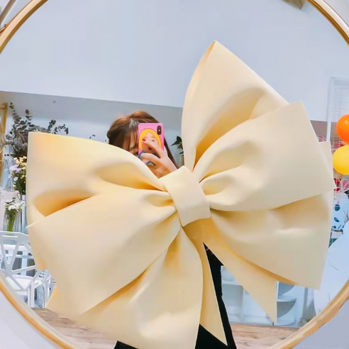 럭셔리 대형리본 대왕리본 DIY, 50cm, 상아색