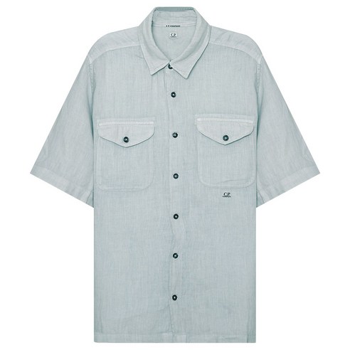 CP COMPANY 23 Lino Pockets Shirt (14CMSH275A 005415G 805) (린넨 스몰로고 버튼 셔츠)