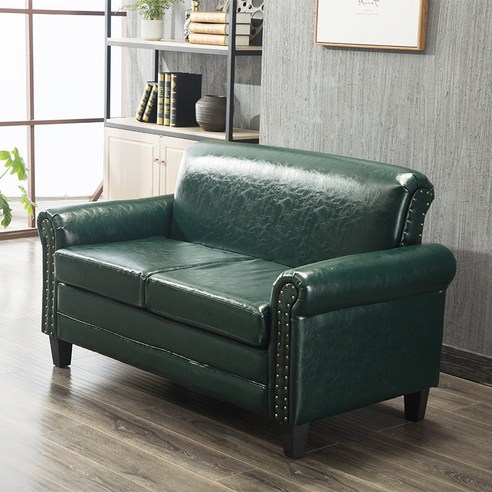 레트로 가죽소파 미국스타일 무지 2인 3인 엔틱 쇼파, 2인용 아이보리