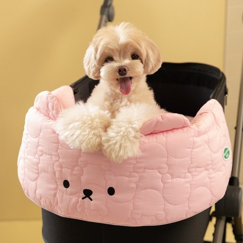 해리스펫 강아지 유모차 컴포터 쿠션 베리모어 투웨이 시리즈, 핑크 & 라즈베리