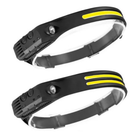 LED 헤드랜턴 충전식 헤드라이트 COB 모션인식 낚시 캠핑 해루질 작업등 MPT-8, 혼합색상, 1개