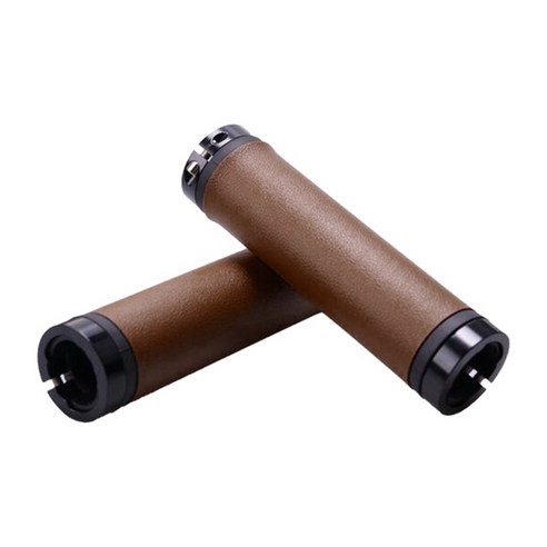 1 쌍 소프트 자전거 핸들 바 그립 스쿠터 자전거 부품 22.2mm, 130mm, 가죽, 갈색