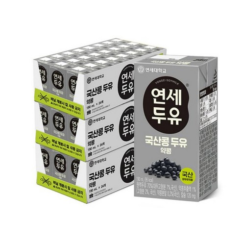 연세우유 국산콩 두유 약콩, 190ml, 24개