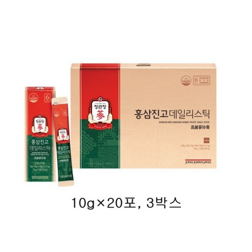 정관장 홍삼진고데일리스틱 (10gx30포) 1박스+쇼핑백, 30회분, 1박스