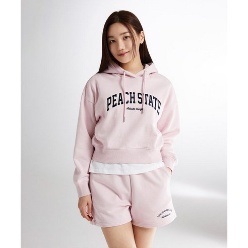 스파오 SPAO PEACH STATE 크롭 후드풀오버 (기모)_SPMHE11G51